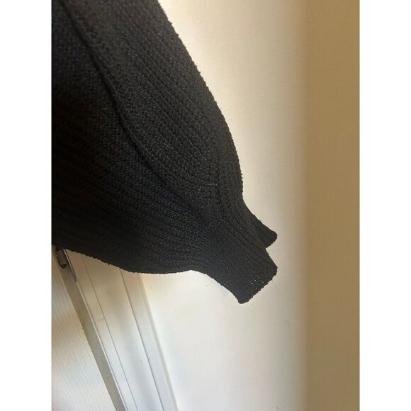 Black Cable Knit Drop Shoulder Cardigan 2xl - Picture 3 of 4